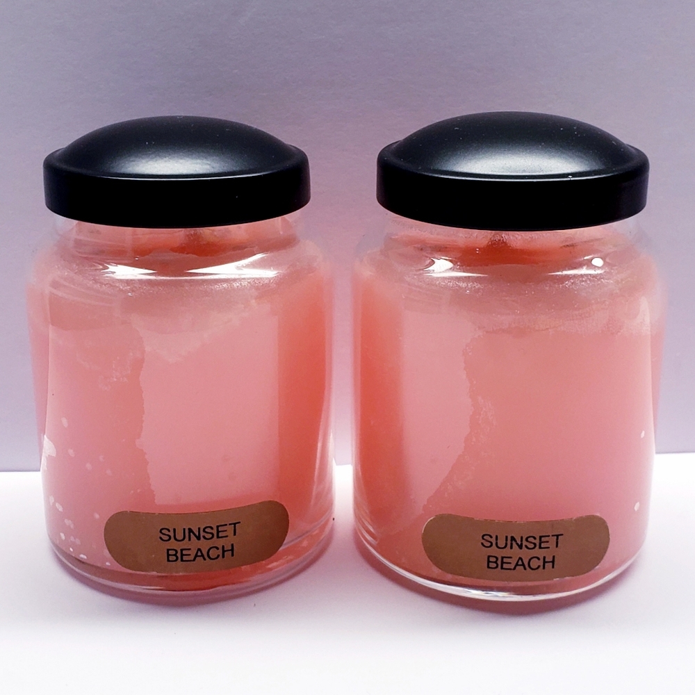 SUNSET BEACH -A Cheerful Giver Baby Jar Single Wick Candle, 6oz(2 packs)